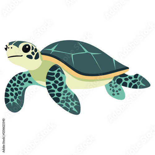 Sea turtle illustration animal marine vector