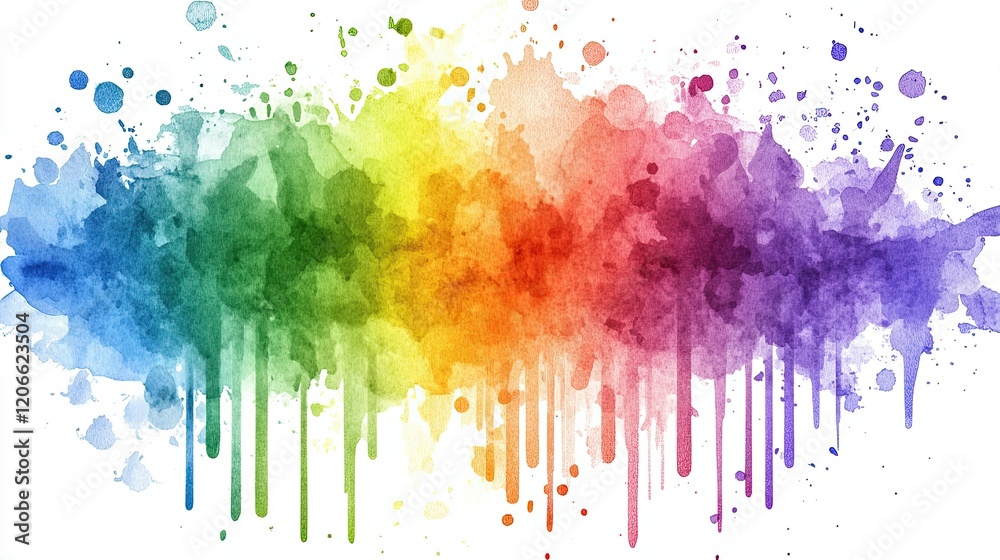 Fototapeta premium Vibrant Watercolor Splashes on Light and Airy Background