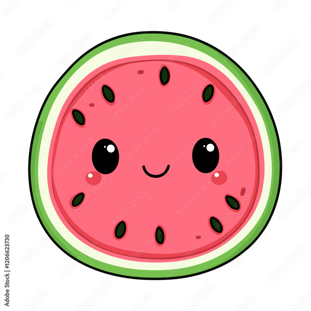 Watermelon adorable kawaii design vector