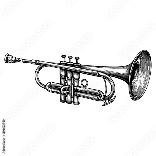 Trumpet art illustration instrument vector