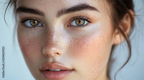 Light Caramel Hue with Subtle Watercolor Patterns in Portrait