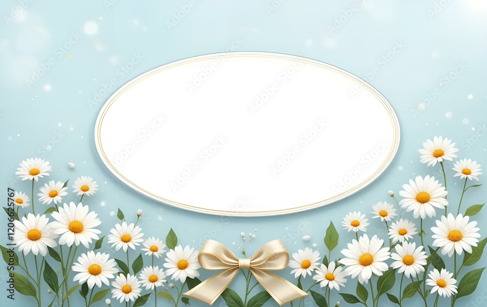 Fototapeta premium Daisy flower frames, plants, templates, anniversaries, cards