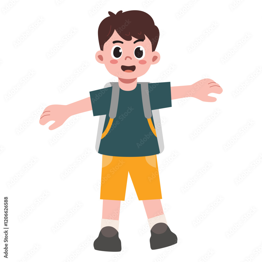 Character School Kid Illustration Character School Kid Illustration