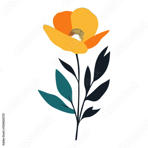 California poppy flower background petal art vector