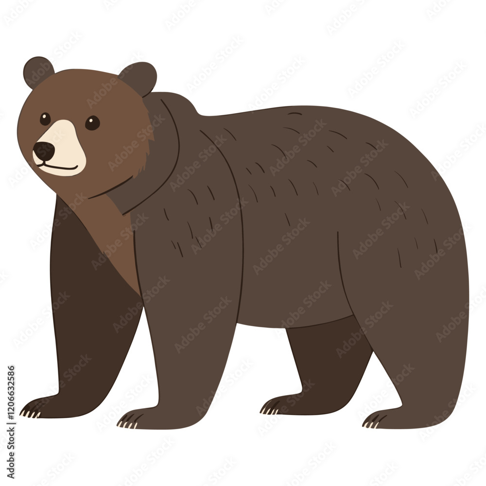 Obraz premium Grizzly bear illustration wildlife animal vector