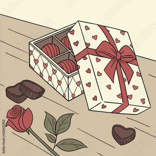 A beautifully wrapped Valentine's Day gift box