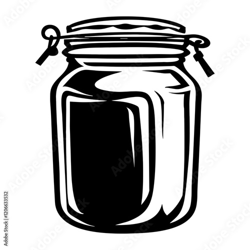 A jar icon illustration black white vector