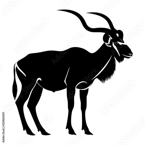 Kudu silhouette illustration antelope wildlife vector