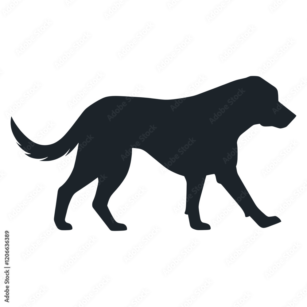 Dog walking silhouette illustration animal vector Dog walking silhouette illustration animal vector