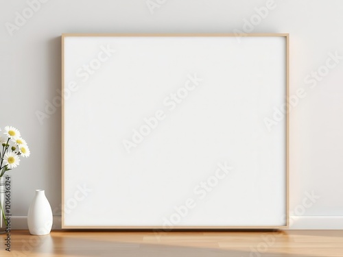 A blank canvas mockup of a wall art frame ready for personalized artwork or design, canvas, blank, wall art