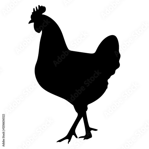 Hen walking silhouette illustration poultry vector