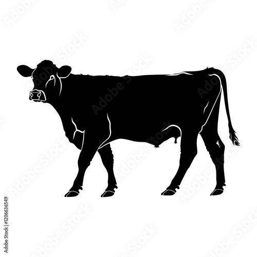 Dairy cow walking illustration silhouette animal vector