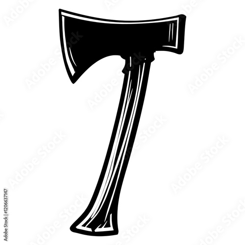 Simple axe linear illustration design black vector