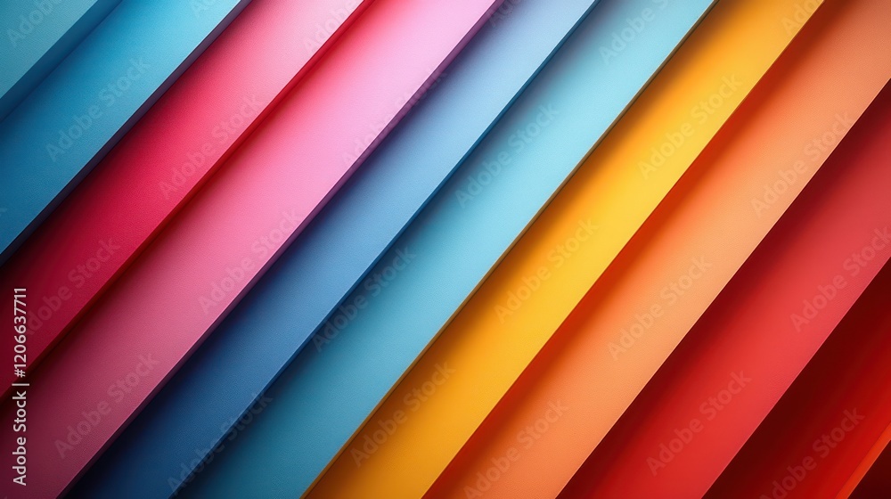 Fototapeta premium Vibrant Diagonal Rainbow Stripes Abstract Background