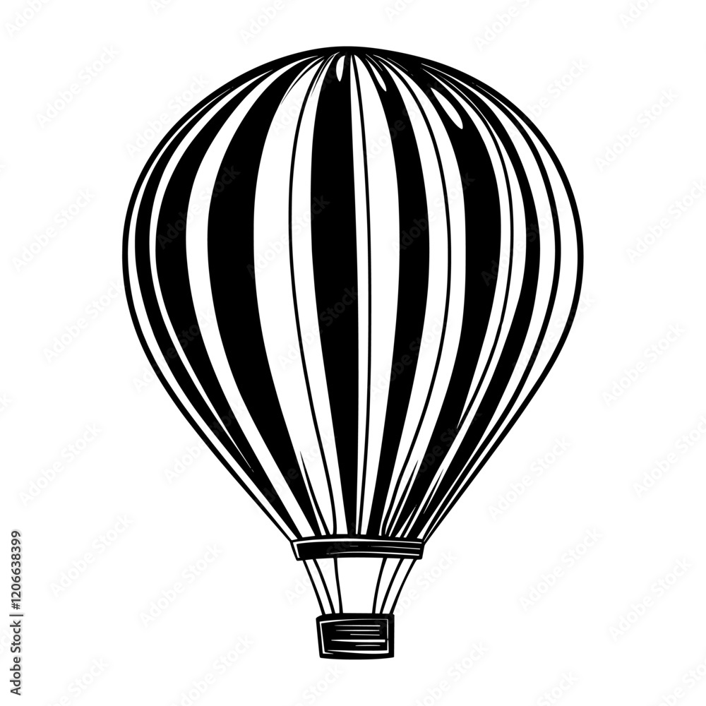 Obraz premium Hot air balloon illustration pattern black vector