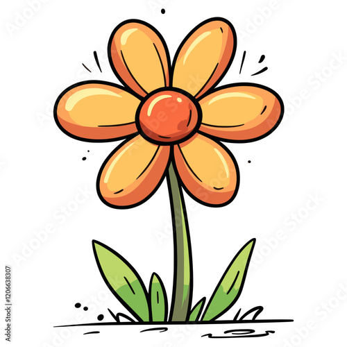 Real yellow flower illustration petals asteraceae vector