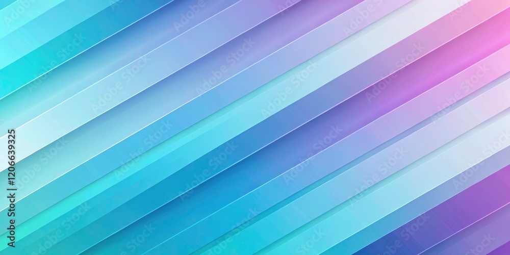 Fototapeta premium Abstract diagonal gradient background. Pastel blue, cyan, purple hues. Minimalist geometric lines for web design.