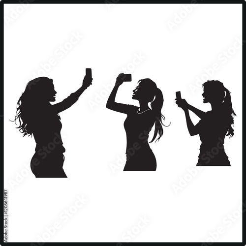 Woman, girl  taking  selfie