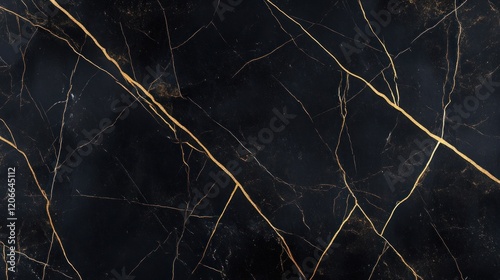 Black Marble with Golden Veins