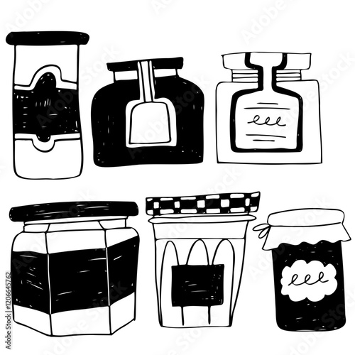 Different jars of jams and sauces