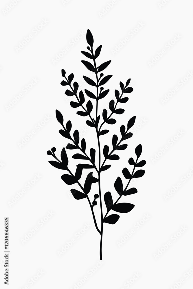 Fototapeta premium Minimalist botanical silhouette design vector