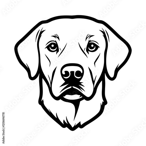 Labrador retriever line art illustration vector