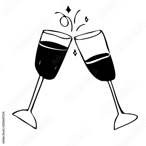 Cheers! Clinking glasses in celebration 