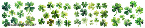 Lush green shamrocks in nature botanical art tranquil environment close-up view symbol of luck and prosperity