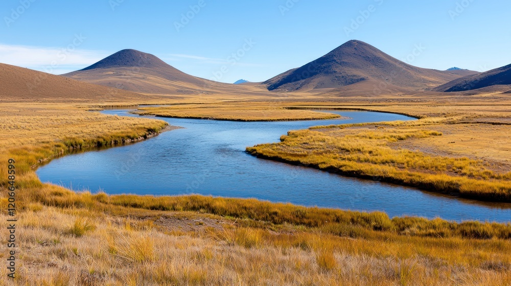 Serene River Landscape in Autumn Serene River Landscape in Autumn