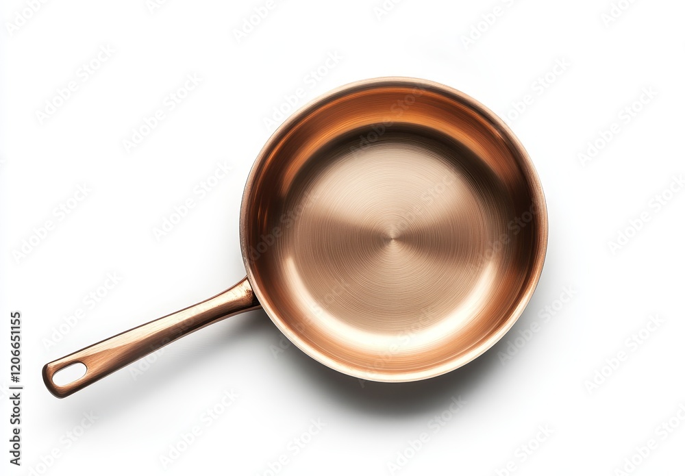 Copper frying pan isolated on white. Copper frying pan isolated on white.