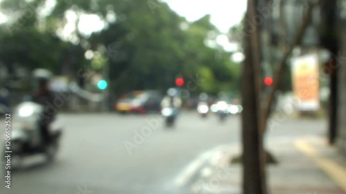 Wallpaper Mural Defocus shot view of a busy traffic at the city. Blured background. Urban transportation, people went to work.  Torontodigital.ca
