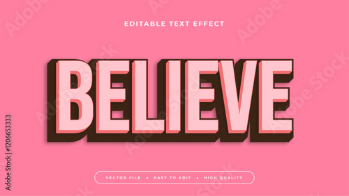 Wallpaper Mural believe editable text effect with pink brown bold gradient style Torontodigital.ca