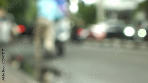 Wallpaper Mural Defocus shot view of a busy traffic at the city. Blured background. Urban transportation, people went to work.  Torontodigital.ca