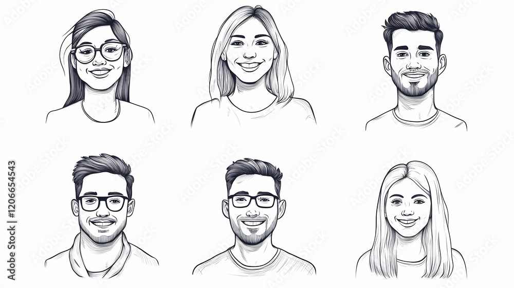 Diverse young adults smiling headshots; team, colleagues, collaboration; white background; website profiles Diverse young adults smiling headshots; team, colleagues, collaboration; white background; website profiles