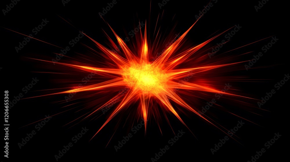 Fiery Starburst Abstract Energy Explosion Design Fiery Starburst Abstract Energy Explosion Design