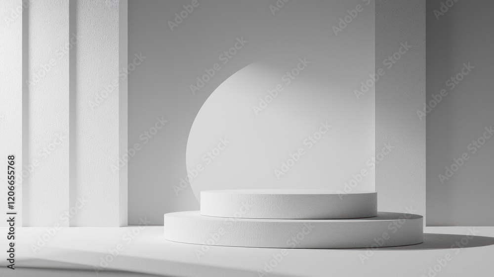 Fototapeta premium Minimalist White Stage: A Clean and Elegant Product Display