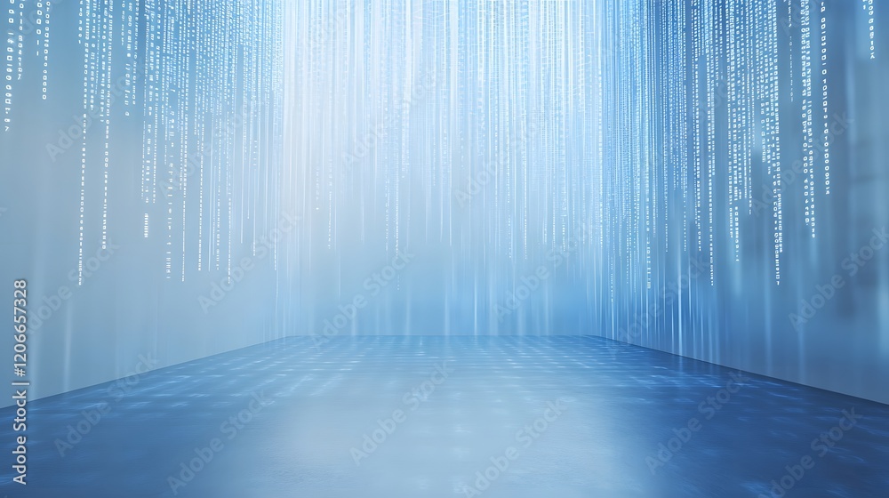 Binary code background, blue and white color, matrix, with lines creating a futuristic atmosphere, conveying a technological atmosphere Binary code background, blue and white color, matrix, with lines creating a futuristic atmosphere, conveying a technological atmosphere