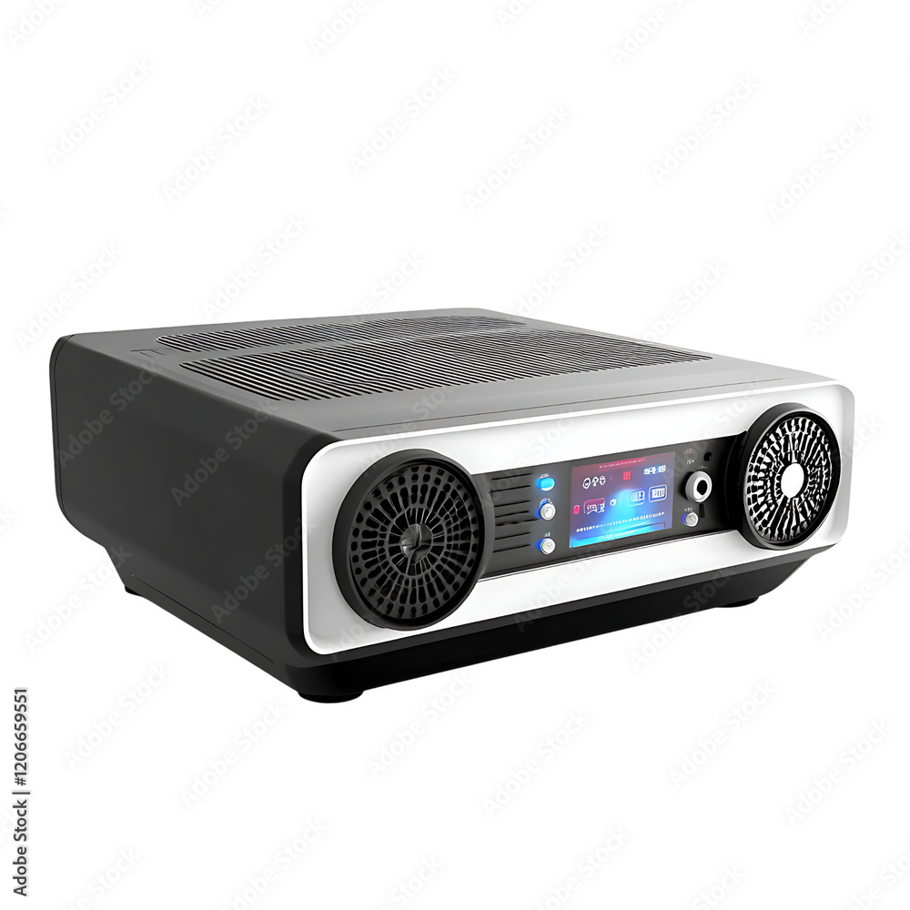 Obraz premium projector Advertisement isolated on white background full depth of field 