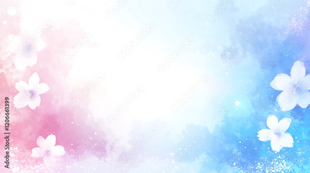 Delicate Watercolor Blossoms Pastel Spring Background Delicate Watercolor Blossoms Pastel Spring Background