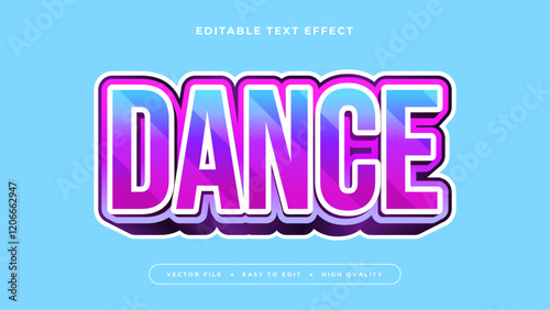 dance editable text effect 3d gradient typography design