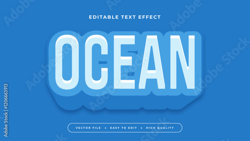 ocean editable text effect with blue white bold gradient style