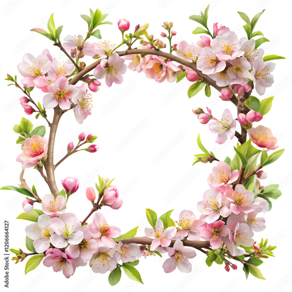 Spring Blossom Frame: Delicate Floral Branch Border for Design Projects pink card plant bloom white Spring Blossom Frame: Delicate Floral Branch Border for Design Projects pink card plant bloom white