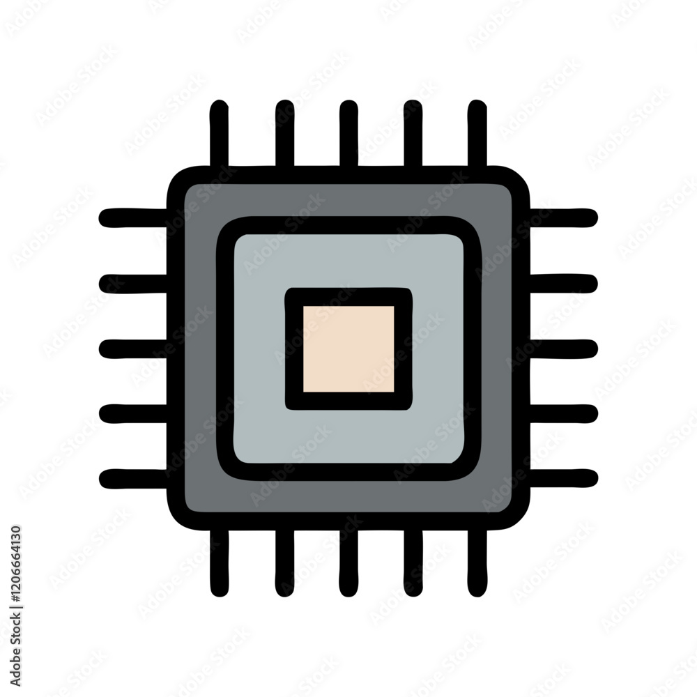 CPU microprocessor icon design CPU microprocessor icon design
