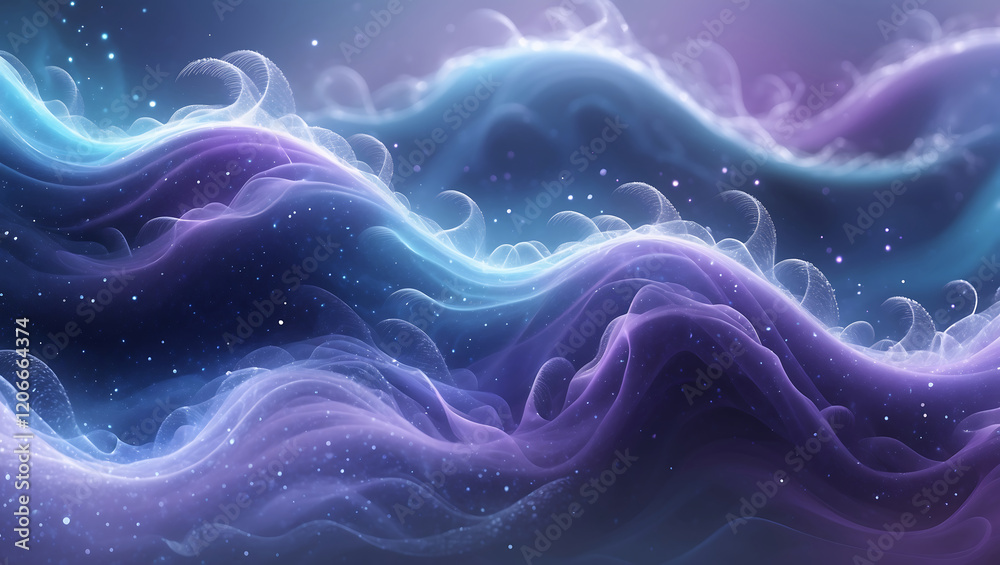 Ethereal Waves of Cosmic Dust and Light in a Mystical Sky Ethereal Waves of Cosmic Dust and Light in a Mystical Sky