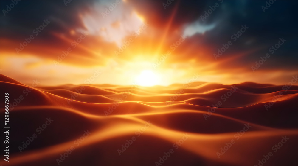 Stunning sunset over tranquil golden dunes. Stunning sunset over tranquil golden dunes.