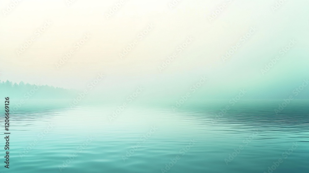 Obraz premium A tranquil lake gradient background.featuring soft blues and greens.highlighting calmness and nature.Ideal for travel blogs, nature promotions, and relaxation apps