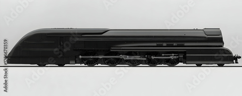 Black streamliner train studio shot photo