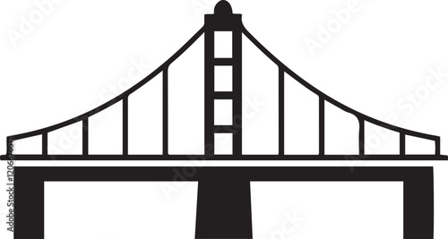 Photography Black bridge icon silhouette vector art