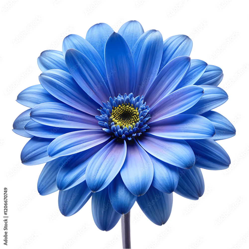 Fototapeta premium Vibrant Blue Flower Blossom Isolated, Perfect for Design Projects and Spring Themes. High-Resolution