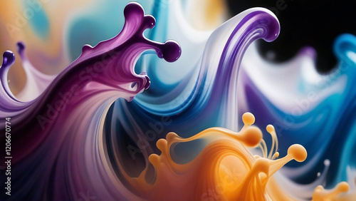 Dynamic abstract liquid swirl in soft pastel tones.